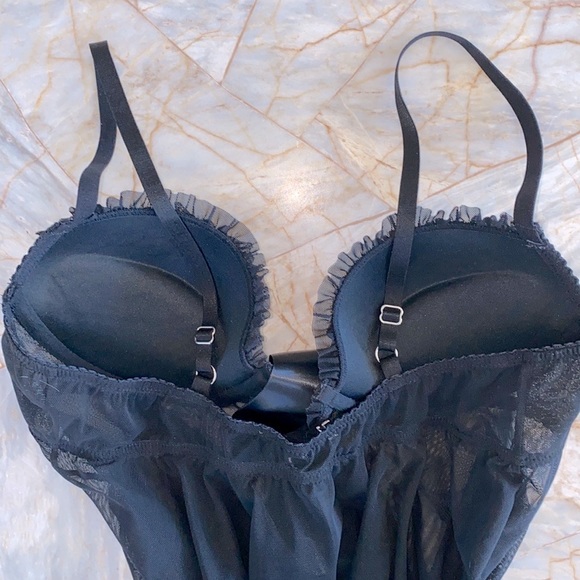 Victoria’s Secret Babydoll 36B Sheer Bling Rhinestones Push Up Sexy Little Thing - Picture 5 of 15